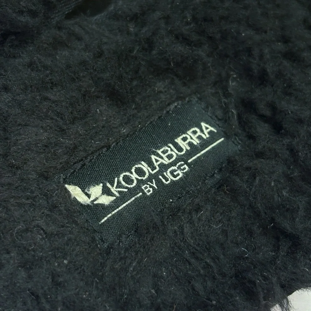 Koolaburra by Ugg Slippers Mens 14 Bordon Moccasin Black Shearling Suede 1105891